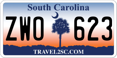 SC license plate ZWO623