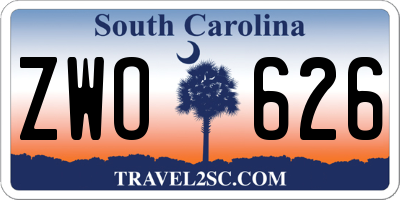 SC license plate ZWO626