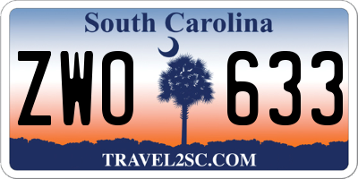 SC license plate ZWO633