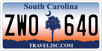SC license plate ZWO640