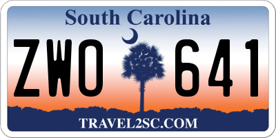 SC license plate ZWO641