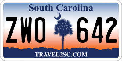 SC license plate ZWO642