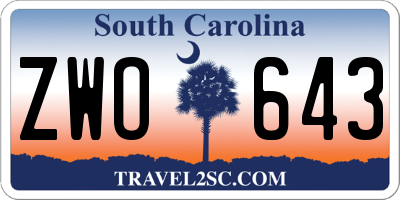 SC license plate ZWO643