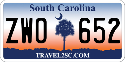 SC license plate ZWO652