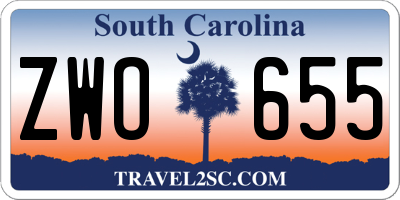 SC license plate ZWO655