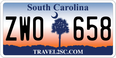 SC license plate ZWO658