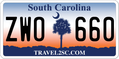SC license plate ZWO660
