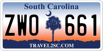SC license plate ZWO661