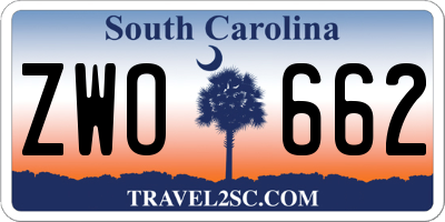 SC license plate ZWO662