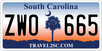 SC license plate ZWO665