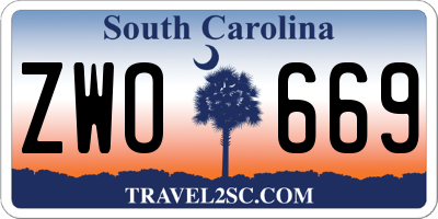 SC license plate ZWO669