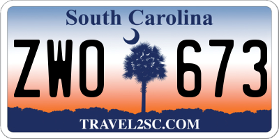 SC license plate ZWO673