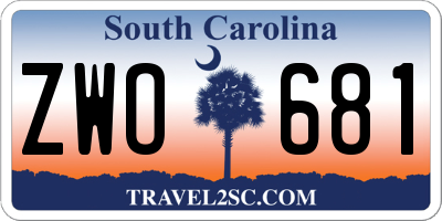 SC license plate ZWO681