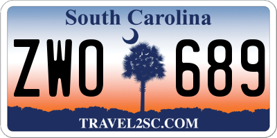 SC license plate ZWO689