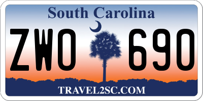 SC license plate ZWO690