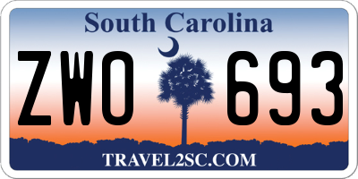 SC license plate ZWO693