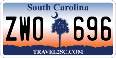 SC license plate ZWO696