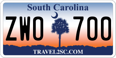 SC license plate ZWO700
