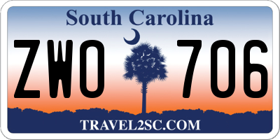 SC license plate ZWO706