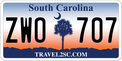 SC license plate ZWO707