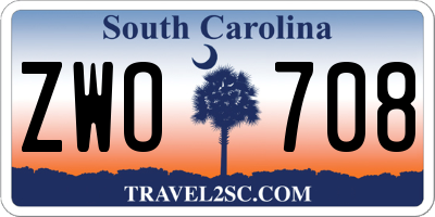SC license plate ZWO708
