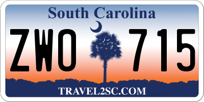 SC license plate ZWO715