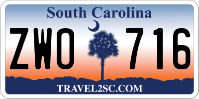 SC license plate ZWO716