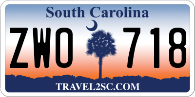 SC license plate ZWO718