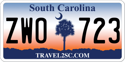 SC license plate ZWO723