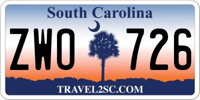SC license plate ZWO726