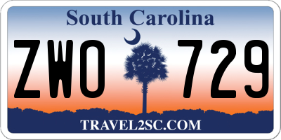 SC license plate ZWO729