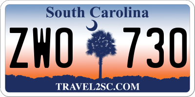 SC license plate ZWO730