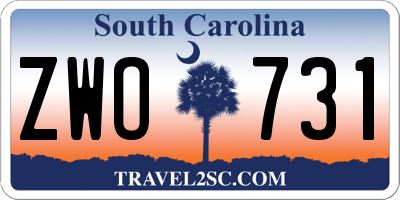 SC license plate ZWO731