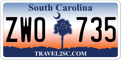 SC license plate ZWO735
