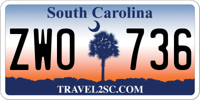 SC license plate ZWO736