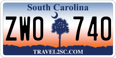 SC license plate ZWO740