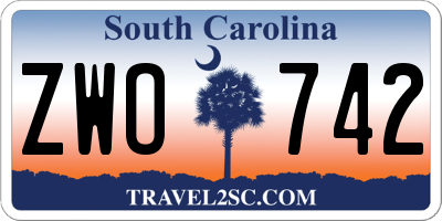 SC license plate ZWO742