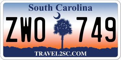 SC license plate ZWO749