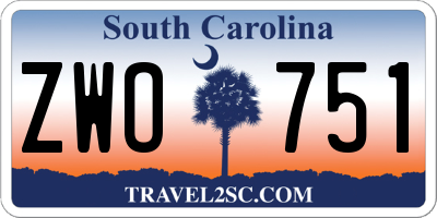 SC license plate ZWO751