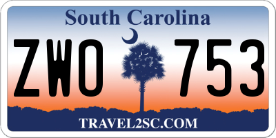 SC license plate ZWO753
