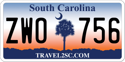 SC license plate ZWO756