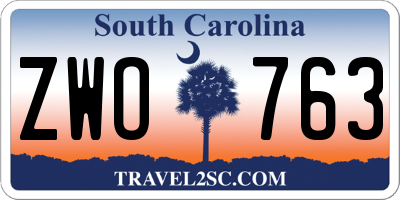 SC license plate ZWO763