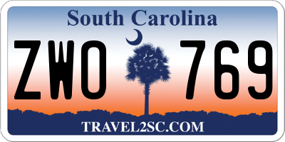 SC license plate ZWO769