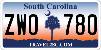 SC license plate ZWO780