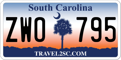 SC license plate ZWO795