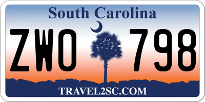 SC license plate ZWO798