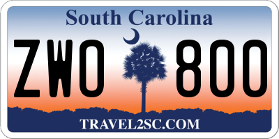 SC license plate ZWO800