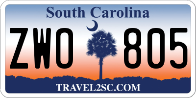 SC license plate ZWO805