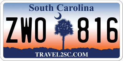 SC license plate ZWO816