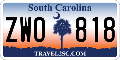SC license plate ZWO818